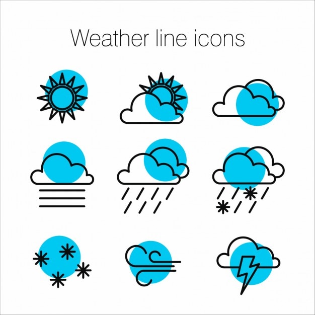 Gratis Vector het weer in lijn iconen