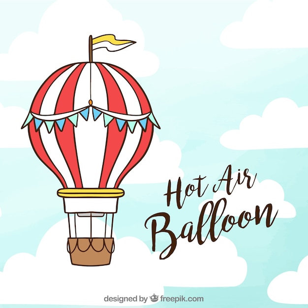 Gratis vector hete lucht ballon achtergrond in de lucht