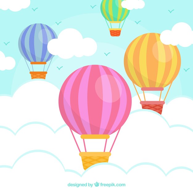 Hete lucht ballon reizen achtergrond