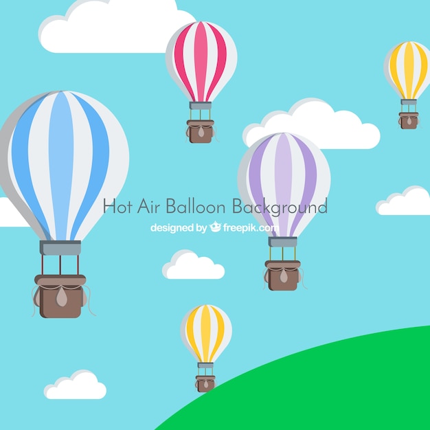 Gratis vector hete lucht ballon reizen achtergrond