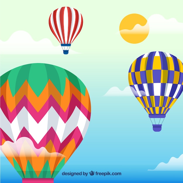 Gratis vector hete lucht ballon reizen achtergrond