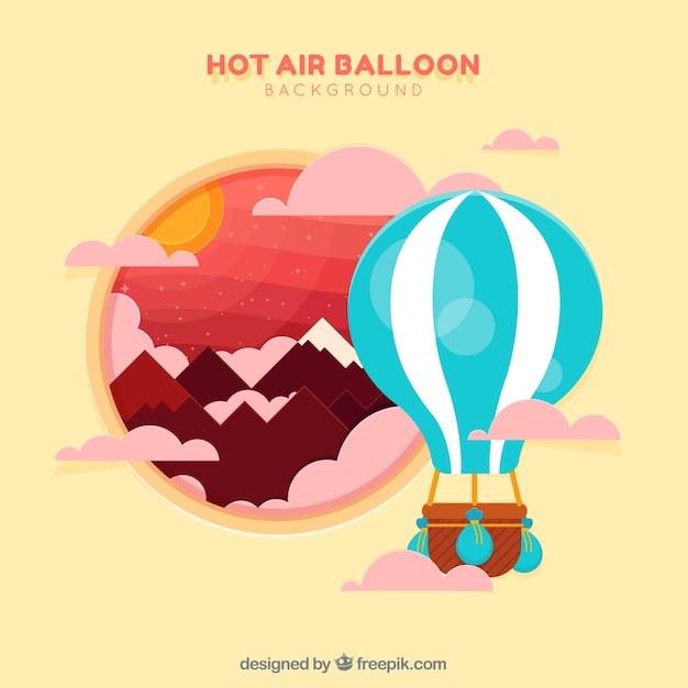 Gratis vector hete lucht ballon reizen achtergrond