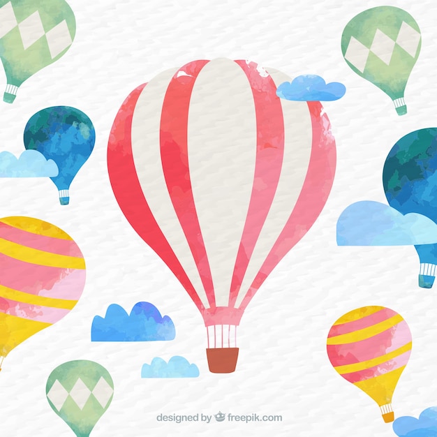 Gratis vector hete lucht ballon reizen achtergrond