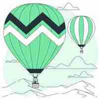 Gratis vector hete luchtballon concept illustratie