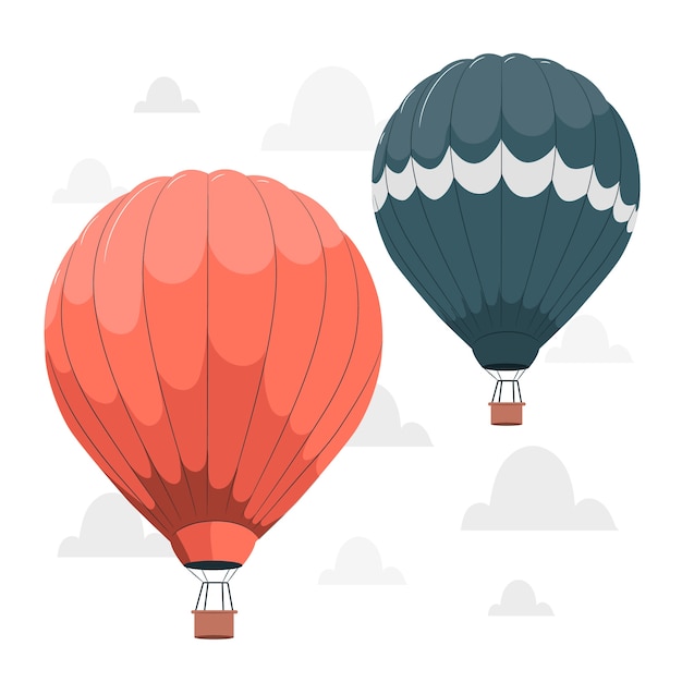 Hete luchtballon concept illustratie