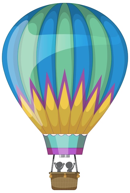 Hete luchtballon in cartoon-stijl geïsoleerd