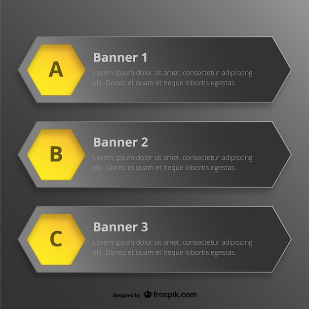 Gratis vector hexagon banner sjablonen