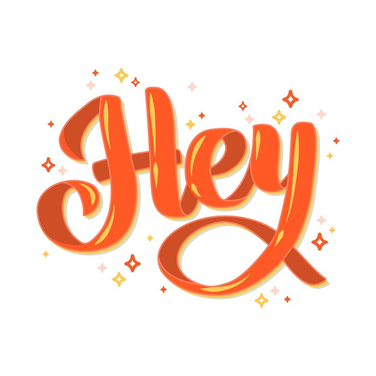 Gratis Vector hey belettering ontwerp illustratie