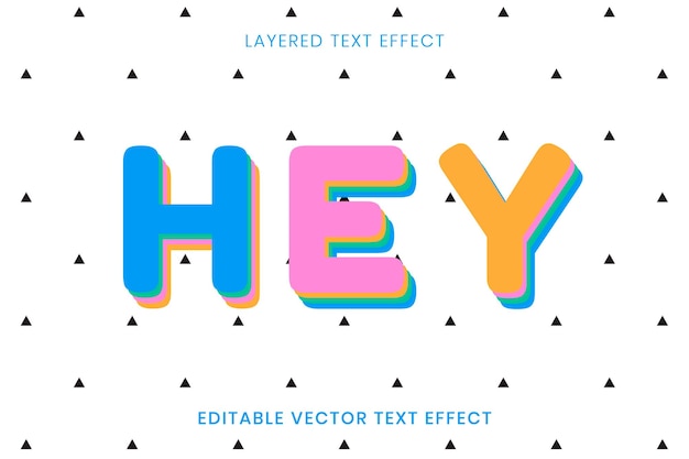 Gratis vector hey groet bewerkbaar teksteffect