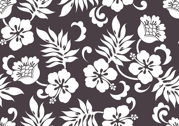 Hibiscus hawaii naadloze patroon, mode-achtergrond.
