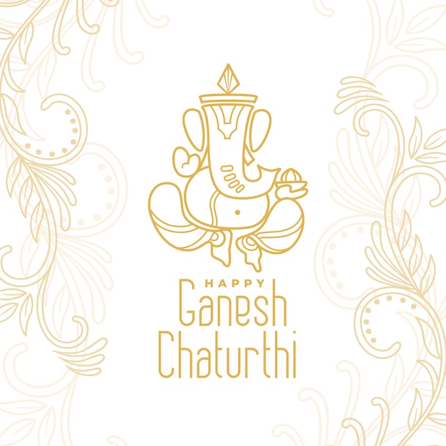 Gratis vector hindoe god ganesha ontwerp in etnische stijl voor ganesh chaturthi