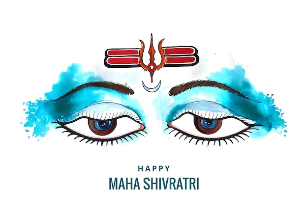 Hindoe maha shivratri heer shiva ogen schets kaart ontwerp