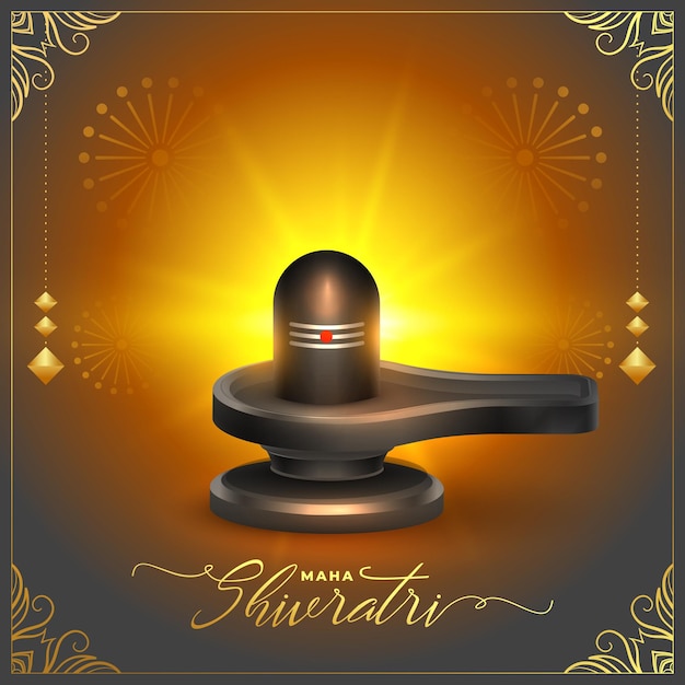 Gratis vector hindoe religieuze maha shivratri groet achtergrondontwerp