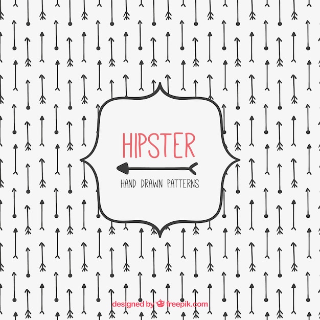 Gratis vector hipster de hand getekende patroon