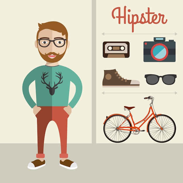 Gratis vector hipster elementen collectie