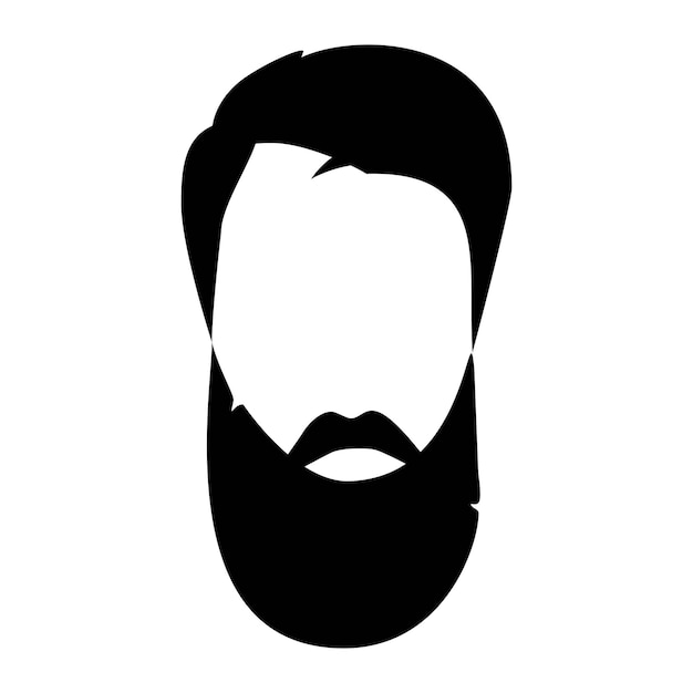 Gratis vector hipster gedetailleerd haar en baarden mode bebaarde man met gezicht geïsoleerd op witte achtergrond vector