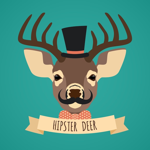 Gratis vector hipster herten achtergrond ontwerp