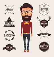 Gratis vector hipster logo templates-collectie