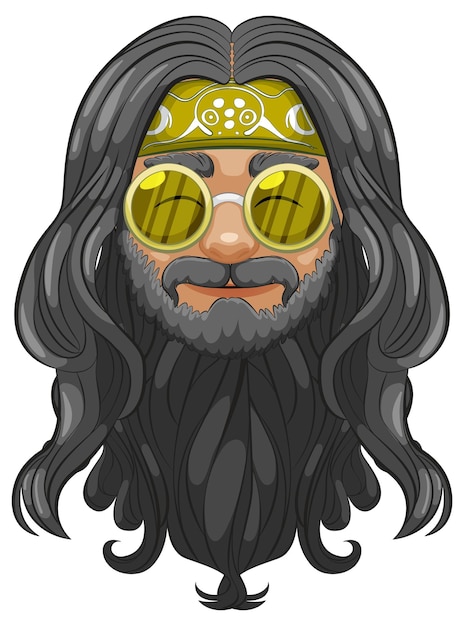 Gratis vector hipster personage met vintage vliegerbril