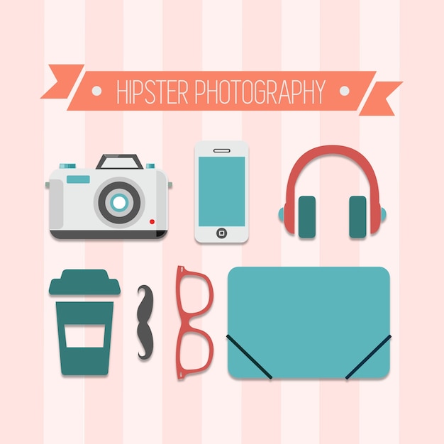 Gratis vector hipster photography vector gratis ontwerp