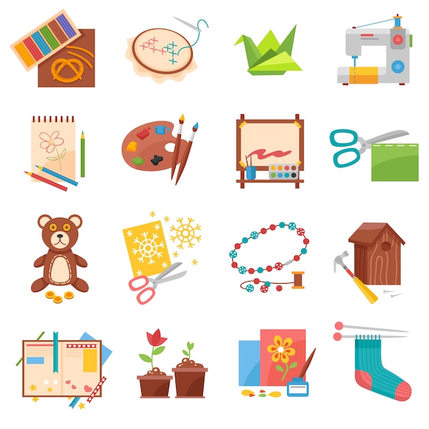 Gratis vector hobby's pictogrammen instellen