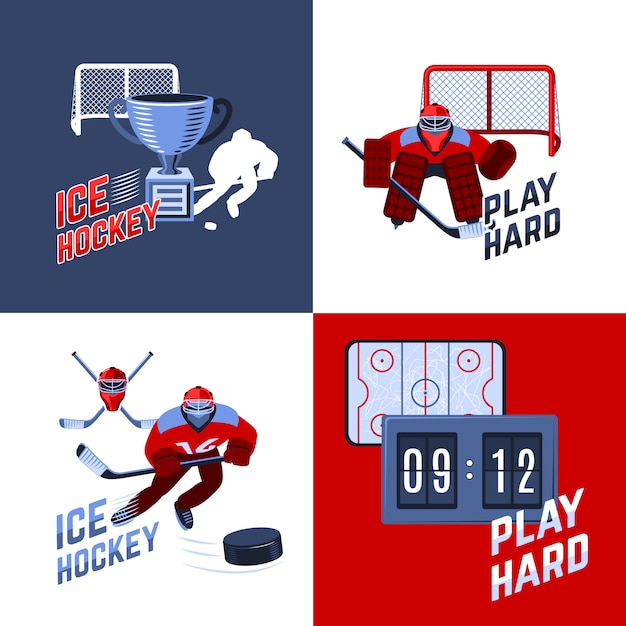 Gratis vector hockey ontwerpconcept