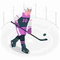 Gratis vector hockeyspeler concept illustratie