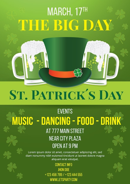 Hoed met bieren saint patrick poster