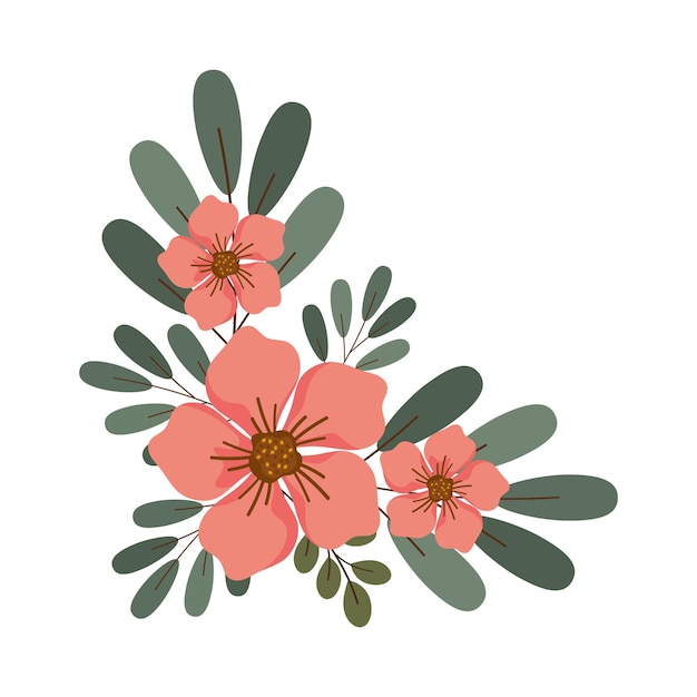 Gratis vector hoekframe bloemen planten