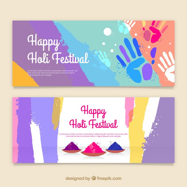 Holi festival banners