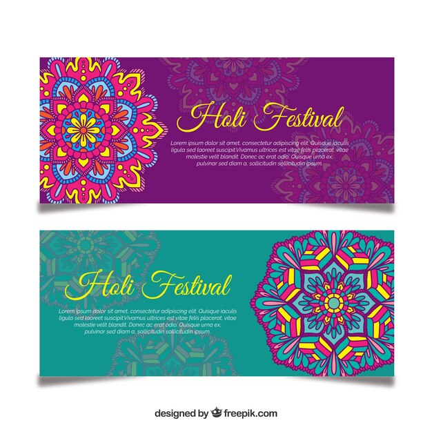 Holi festival banners