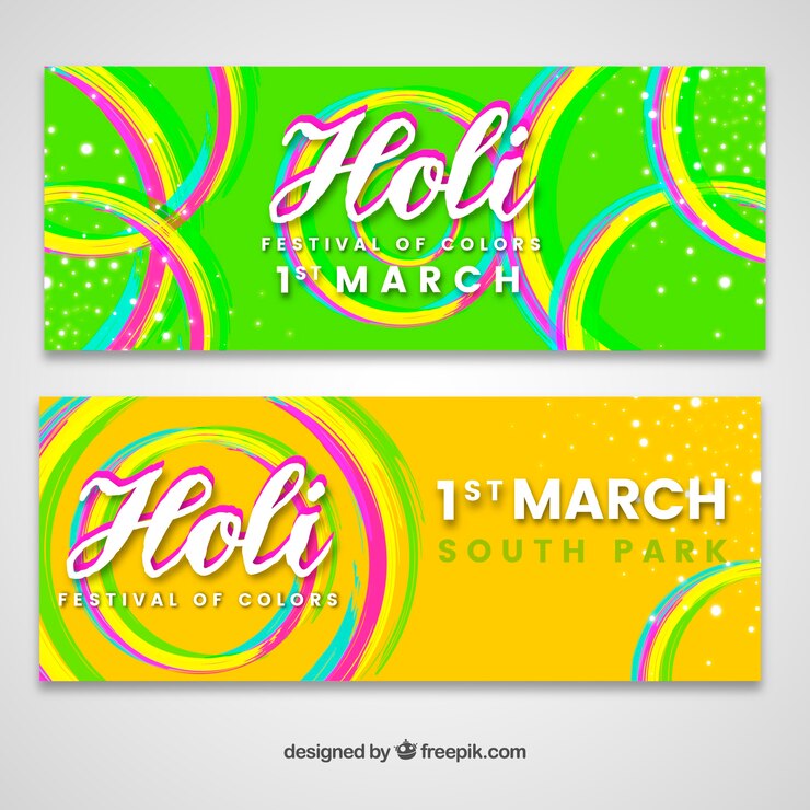 Gratis Vector holi festival banners