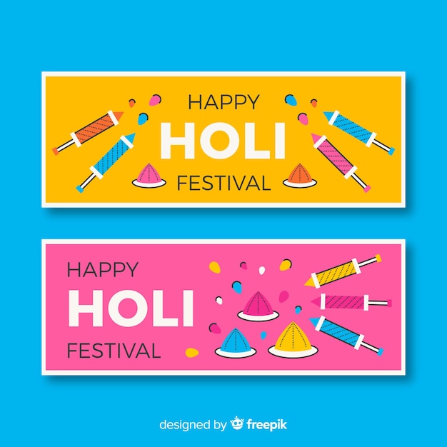 Holi festival banners