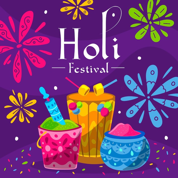 Holi festival illustratie