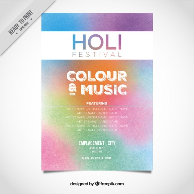 Gratis vector holi festival partij poster