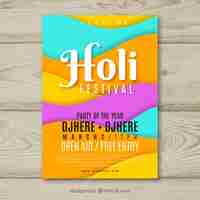 Gratis vector holi festival party flyer