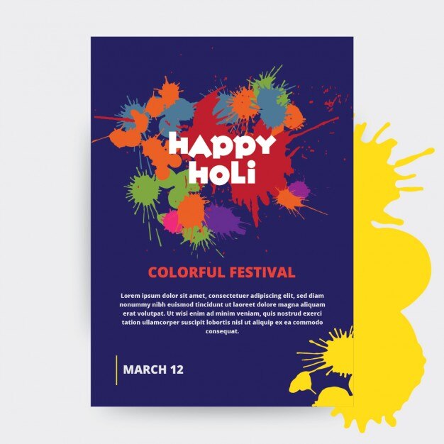 Holi festival posterontwerp