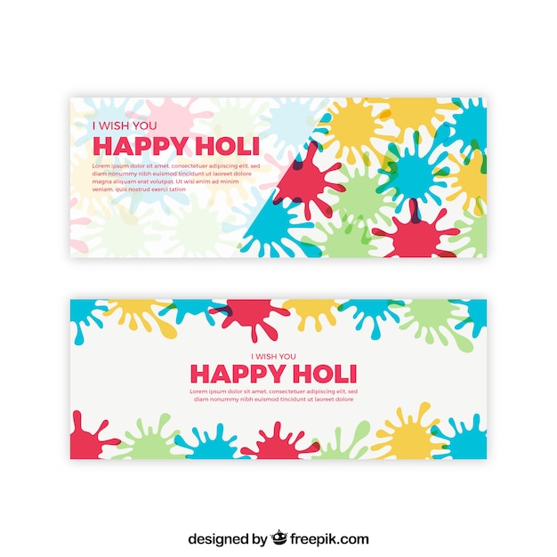 Gratis vector holibanners met verfspatten