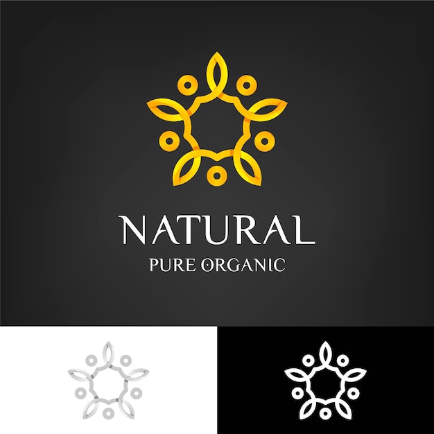 Holistische natuurlijke concept logo sjabloon
