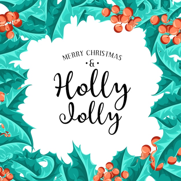 Holly Jolly - Kerstmis achtergrond. Perfect decoratie-element voor kaarten, uitnodigingen