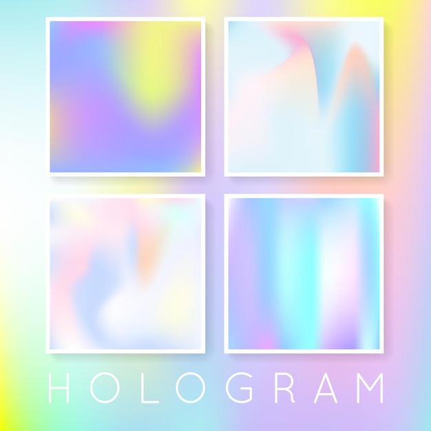 Holografische abstracte achtergronden set