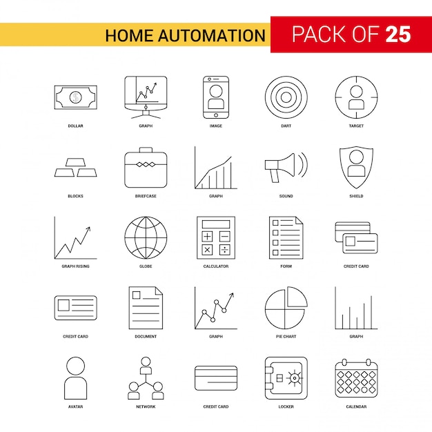 Gratis vector home automation black line icon