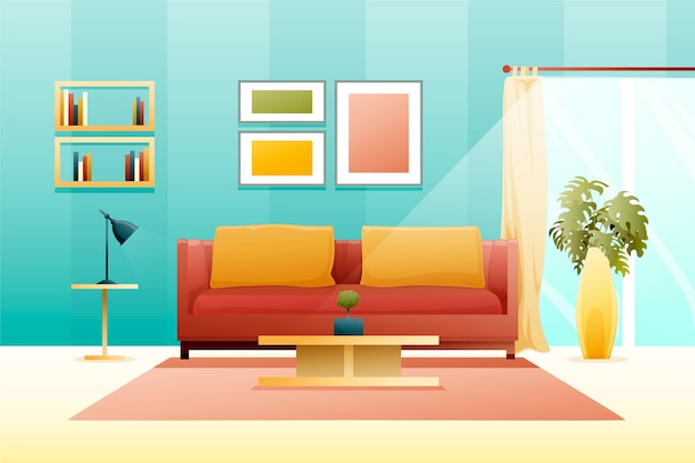 Gratis vector home interieur achtergrond minimalistisch design