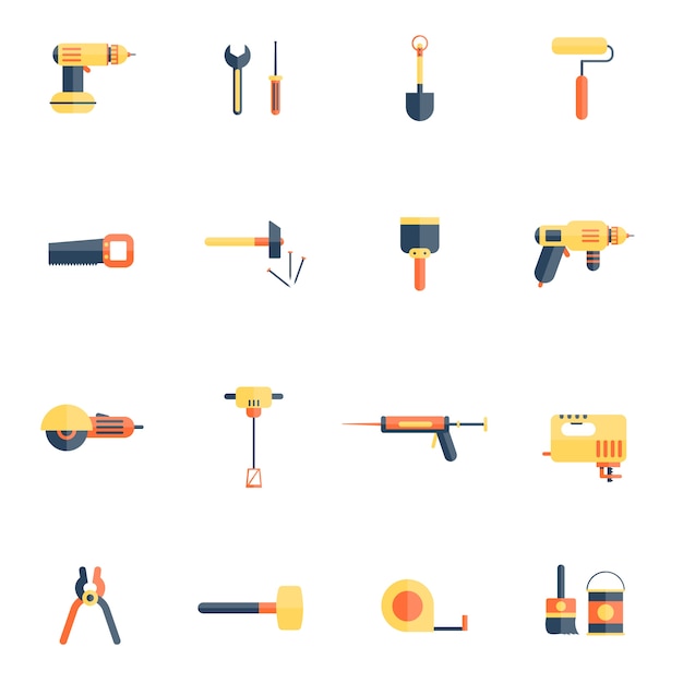 Gratis vector home reparatie tools icon flat