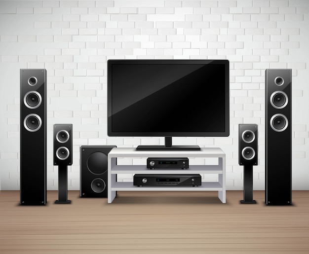 Home Theater Realistische interieur sjabloon