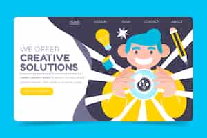Gratis vector homepage van organische creatieve oplossingen