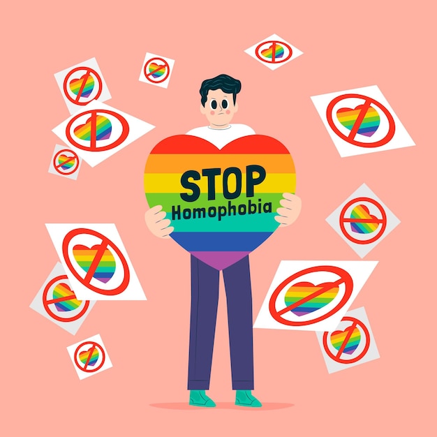 Gratis vector homofobie concept stoppen