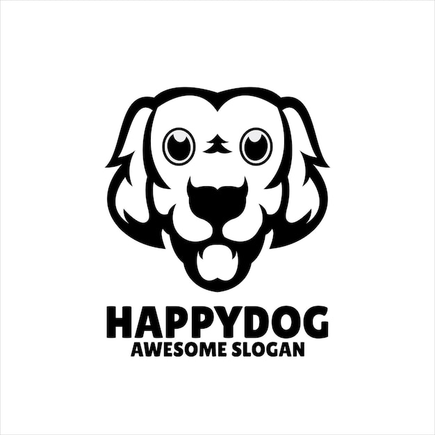 Gratis vector hond eenvoudige mascotte logo ontwerp illustratie