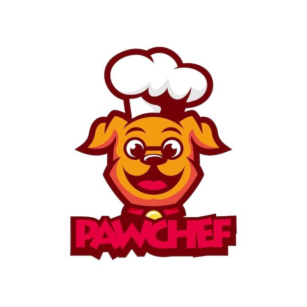 Gratis vector hond en chef-mascotte-logo