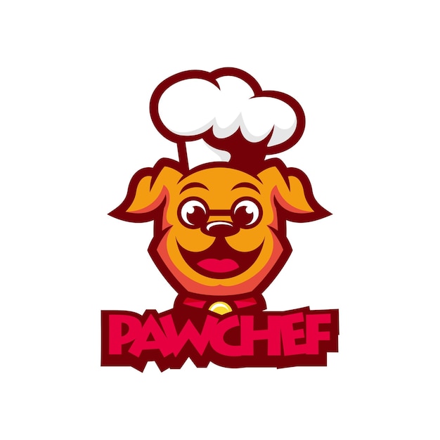 Hond en chef-mascotte-logo